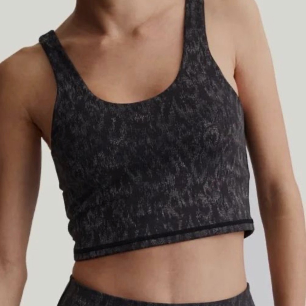 Varley Let's Go Walker Bra in Charcoal Monochrome Cheetah Sz XS